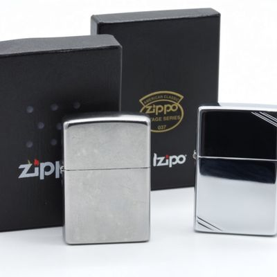 Zippo Chrome Lighter Pair, 2003 & 2013
