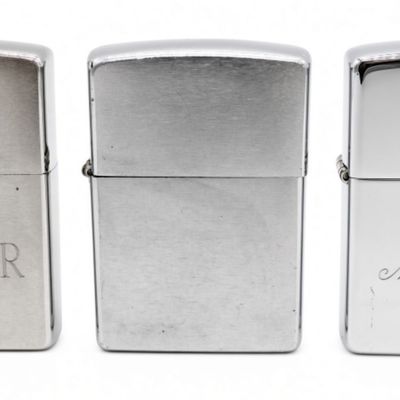 (3)  Zippo Lighters, Tabner & Melvin Engraving