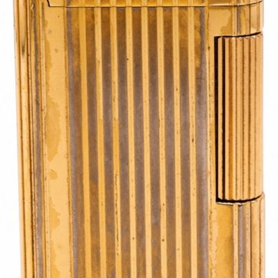 Zippo Lighter, Gold Plated Butane, Ribbed Case