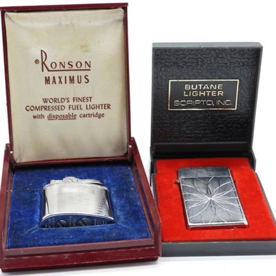Ronson Maximus & Scripto Butane Lighter Duo