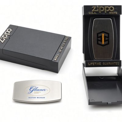 Zippo Advertising Knives - Gleaner & Houghton