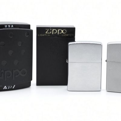 Zippo Chrome Lighter Lot - 2006 & 1998