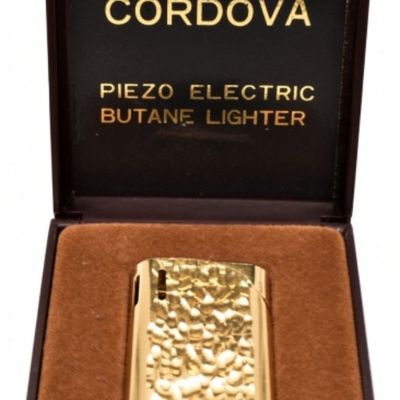 Cordova Piezo Electric Butane Lighter, Gold Nugget