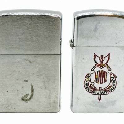 Zippo Lighters Pair, One Military, Slim & Regular