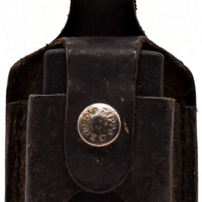2014 Zippo Black Crackle with Leather Pouch