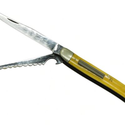Ka-Bar Stainless Fishing Knife Yellow Handle