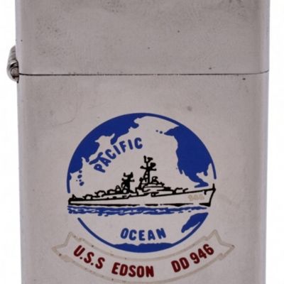 1974 Zippo Slim Lighter USS Edson DD-946 Navy