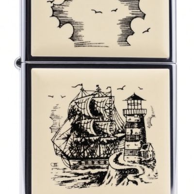 1997 Zippo Sailing Ship Lighthouse  Lighter