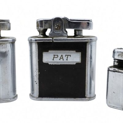 Three Vintage Chrome Pocket Lighters (2 Ronson)