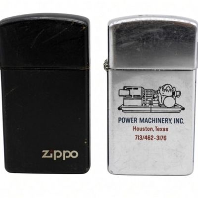 Lot of 4 Vintage Lighters: 2 Zippo Slim, Idealine,