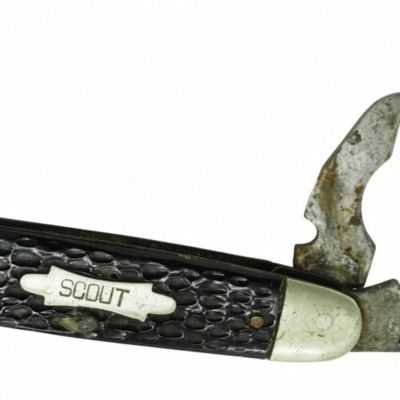 Vintage Scout Knife Black Handle