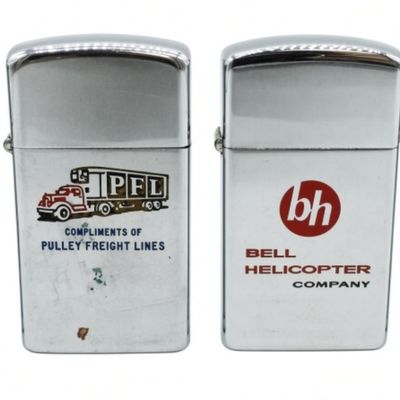 Set of 4 Slim Zippo Advertising Lighters