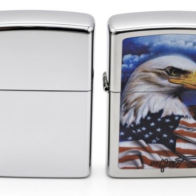 2022/2023 Zippo Eagle Flag Patriotic Lighters Pair