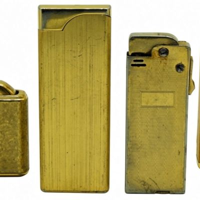 Vintage Gold-Tone Lighter Lot of 4 Pieces