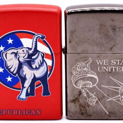 Zippo Lighter Pair, Republican & We Stand United