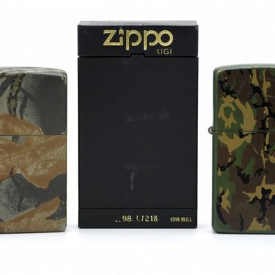(2) Zippo Camouflage Lighters,1985 & 2011