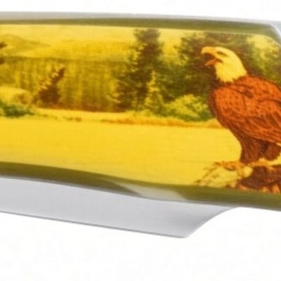 Case XX Single Blade Knife, Amber Lucite Handle