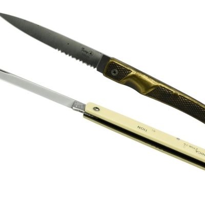 Vintage Fruit Knives, Brass & Bone Handles