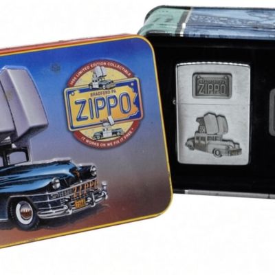 Zippo Truck Lighter & Keychain Set in Tin