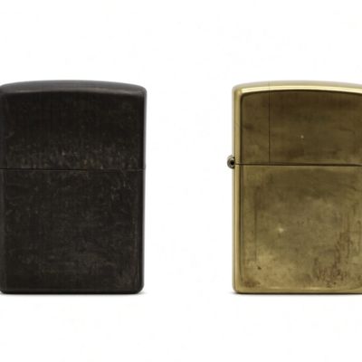 2001 Zippo Lighter Pair, One Fired One Unfired