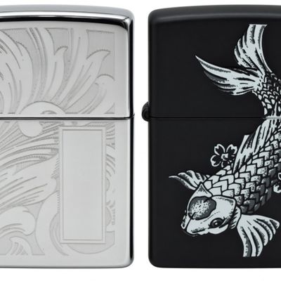 2010 Zippo Lighters, Chrome & Black Matte Pair