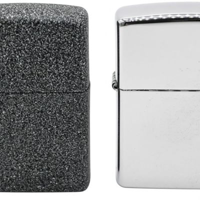 Zippo J21/A23 Chrome & Iron Stone Sealed Pair