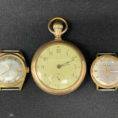 Waltham Pocket Watch And Watch Heads
