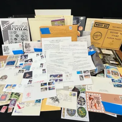 Anniversary First Of Man On The Moon Stamp And Coin Commemorative Set And More