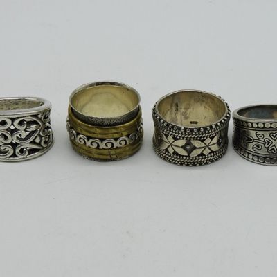 4 Sterling & Gold Tone Fashion Rings