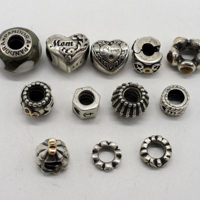 12 Sterling Charms - Pandora & Other