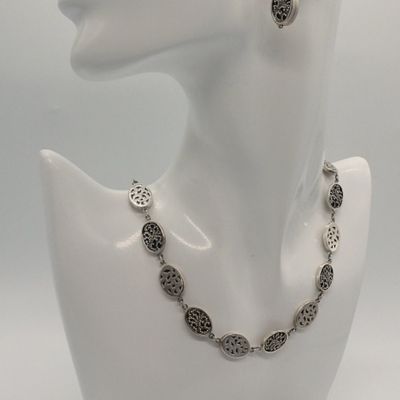 Lois Hill Sterling Filigree Necklace & Earrings