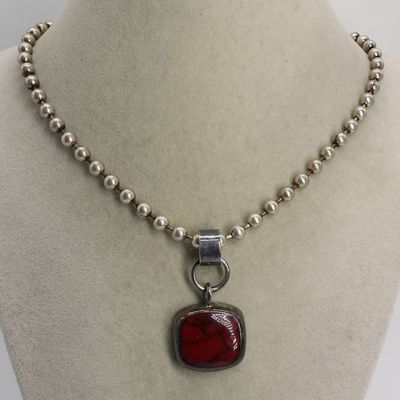 Red Jasper 925 Mexico Necklace