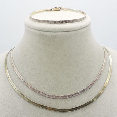 Sterling Herringbone Chains & Bracelet