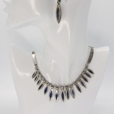 Sterling Taxco Matching Lapis Lazuli Set