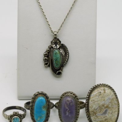 Gorgeous Vintage Southwest Sterling Rings & Neckla