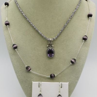 Amethyst, Cats Eye, Liquid Sterling Jewelry