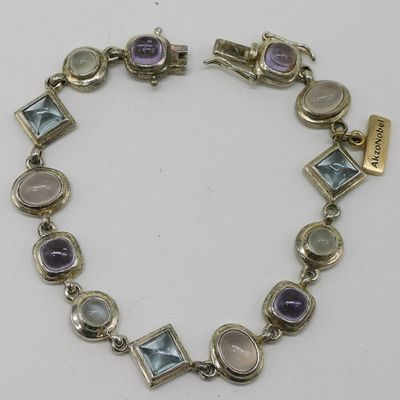 AkzoNobel Sterling Multi Gemstone Bracelet