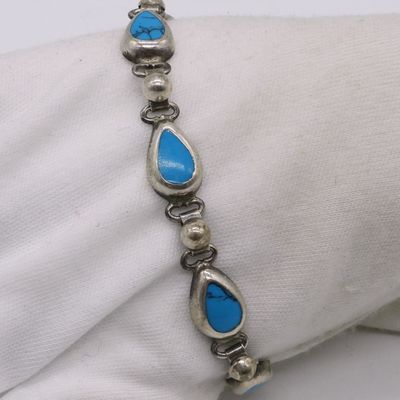 Turquoise Sterling Toggle Clasp Bracelet