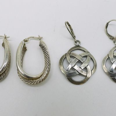 Two Pair of Sterling Pierced Earrings