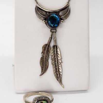 Native American, Abalone Necklace & Ring