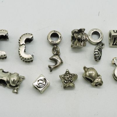11 Sterling Charms - Pandora Style