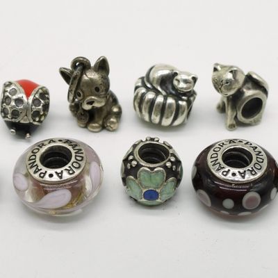 9 Pandora Style Sterling Beads