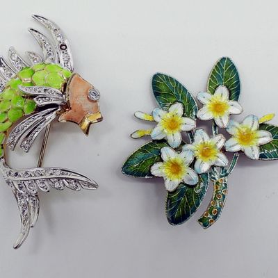 Two Sterling Enamel Pins