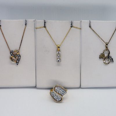 Gold Tone Sterling Necklaces and Ring