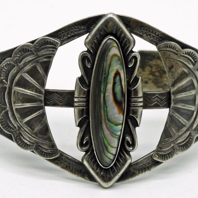 Native American Sterling, Abalone Cuff
