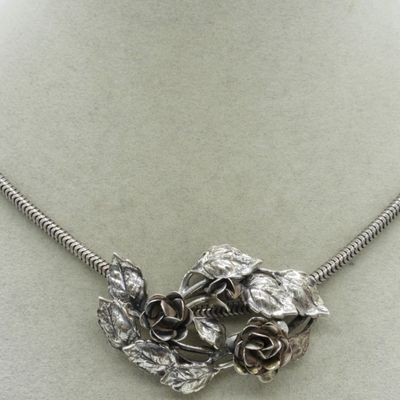 Dane Craft Sterling Rose Necklace