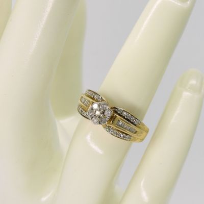 Gold Tone 925 Diamond Engagement Ring