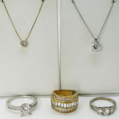 Sterling & Gold-Tone Necklaces & Rings Lot