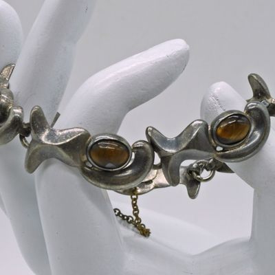 Taxco 980 Silver Tiger's Eye Bracelet Mexico