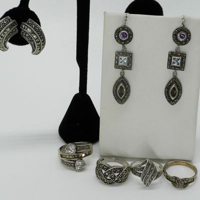 Sterling Marcasite Rings & Earrings
